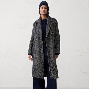 Banana Republic Black and Gray Pea Coat